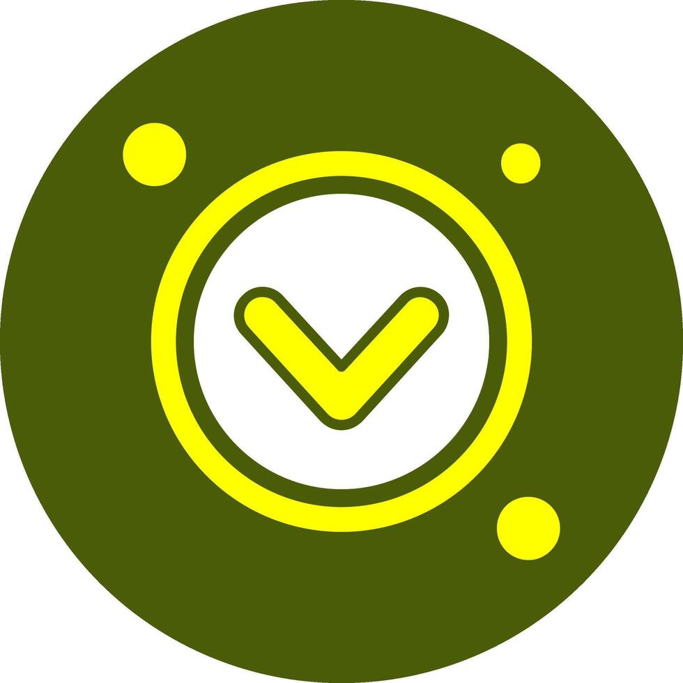 Navigation arrow down Solid Style Color Icon vector