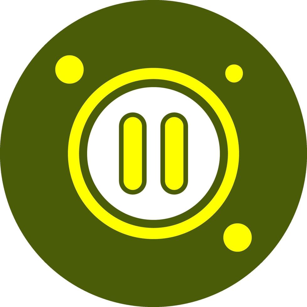 Pause Button Solid Style Color Icon vector