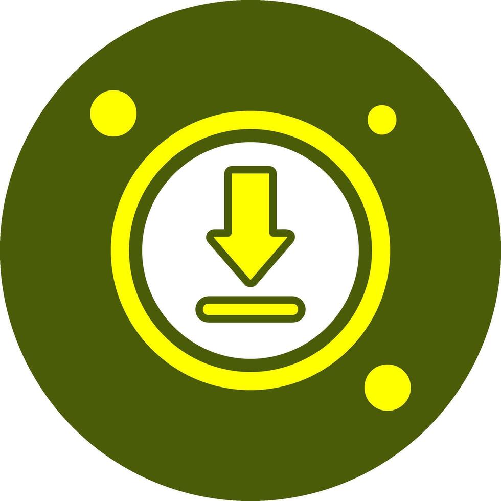 Download Button Solid Style Color Icon vector