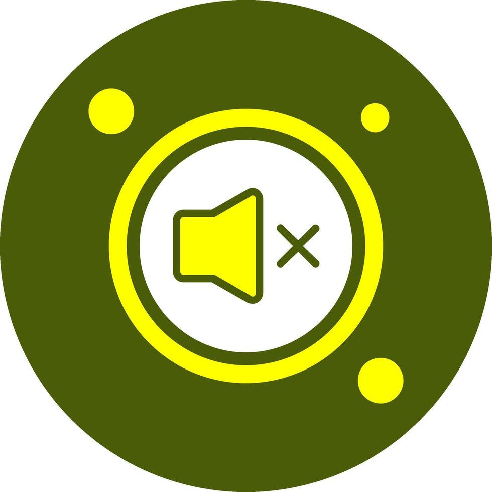 Mute Button Solid Style Color Icon vector