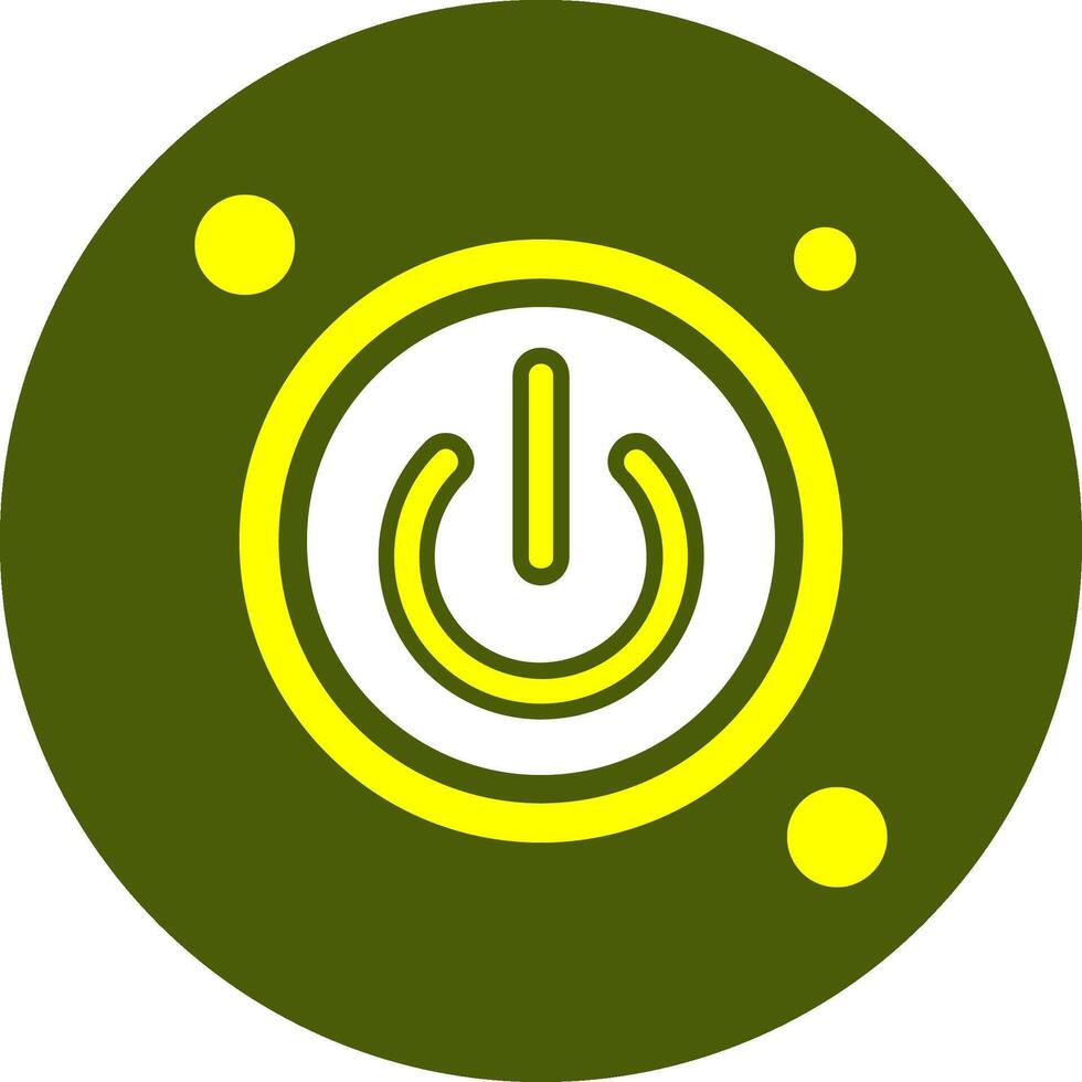 Power Button Solid Style Color Icon vector