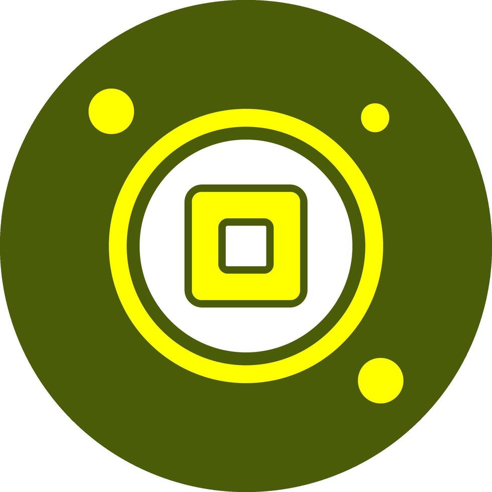 Stop Button Solid Style Color Icon vector