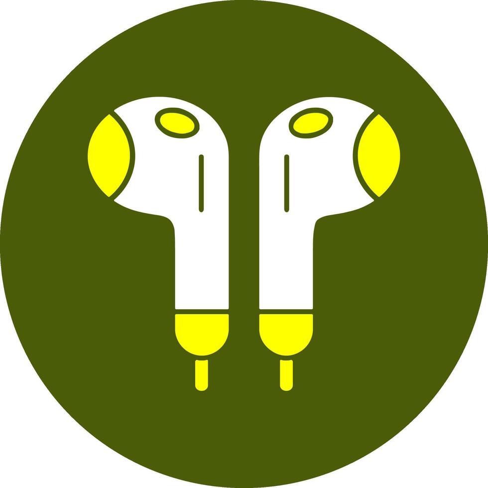 Earphones Solid Style Colorful Icon vector