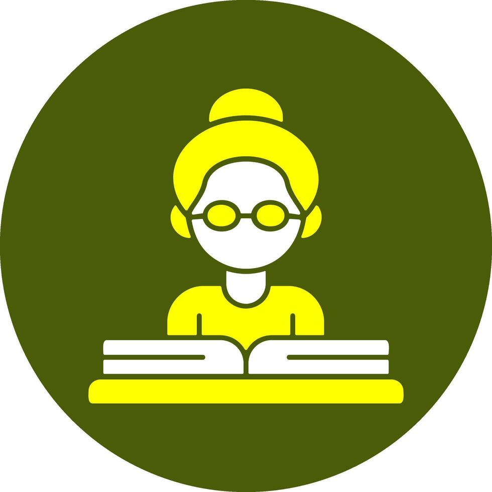 Teacher with a book Solid Style Colorful Icon vector
