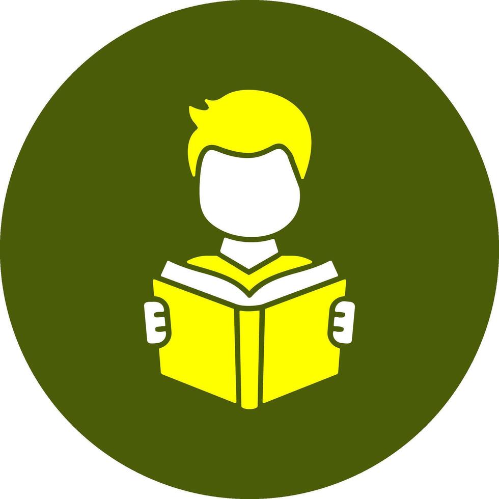 Adult reading Solid Style Colorful Icon vector