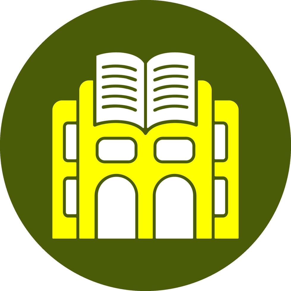 Public library Solid Style Colorful Icon vector