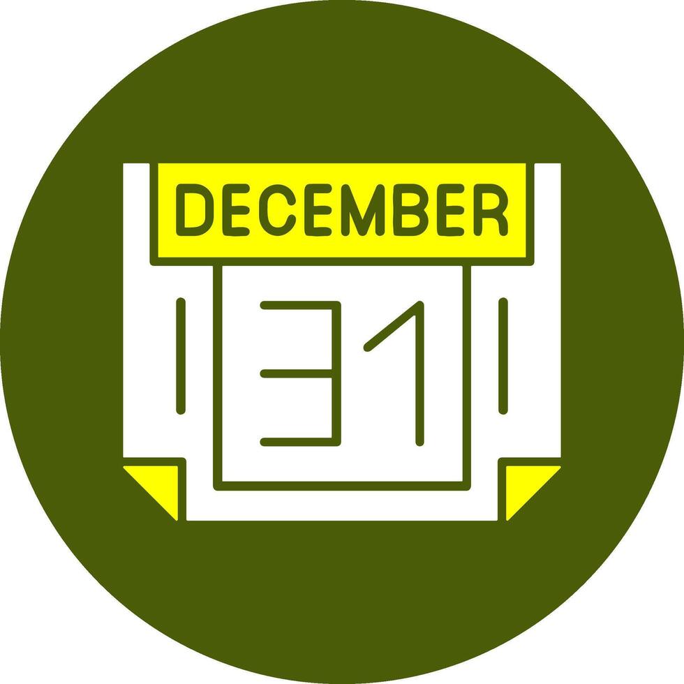 31 December Solid Style Colorful Icon vector