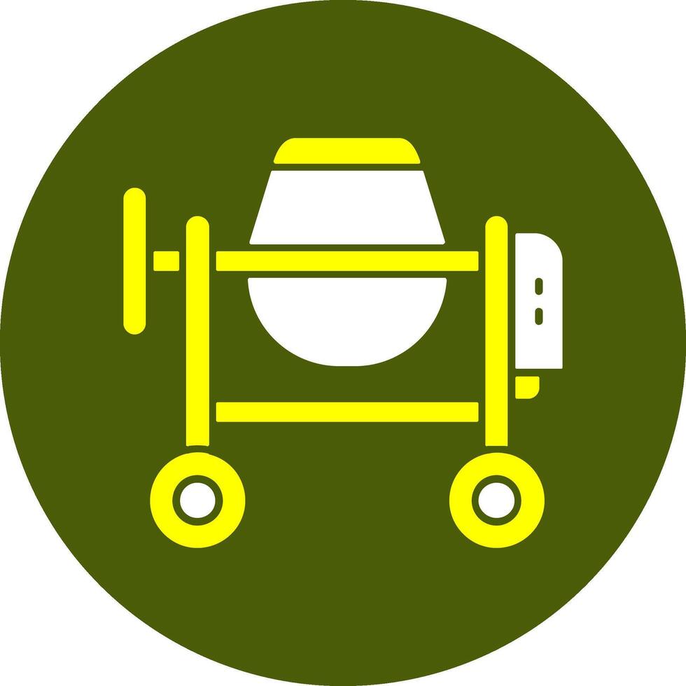 Cement Mixer Solid Style Colorful Icon vector