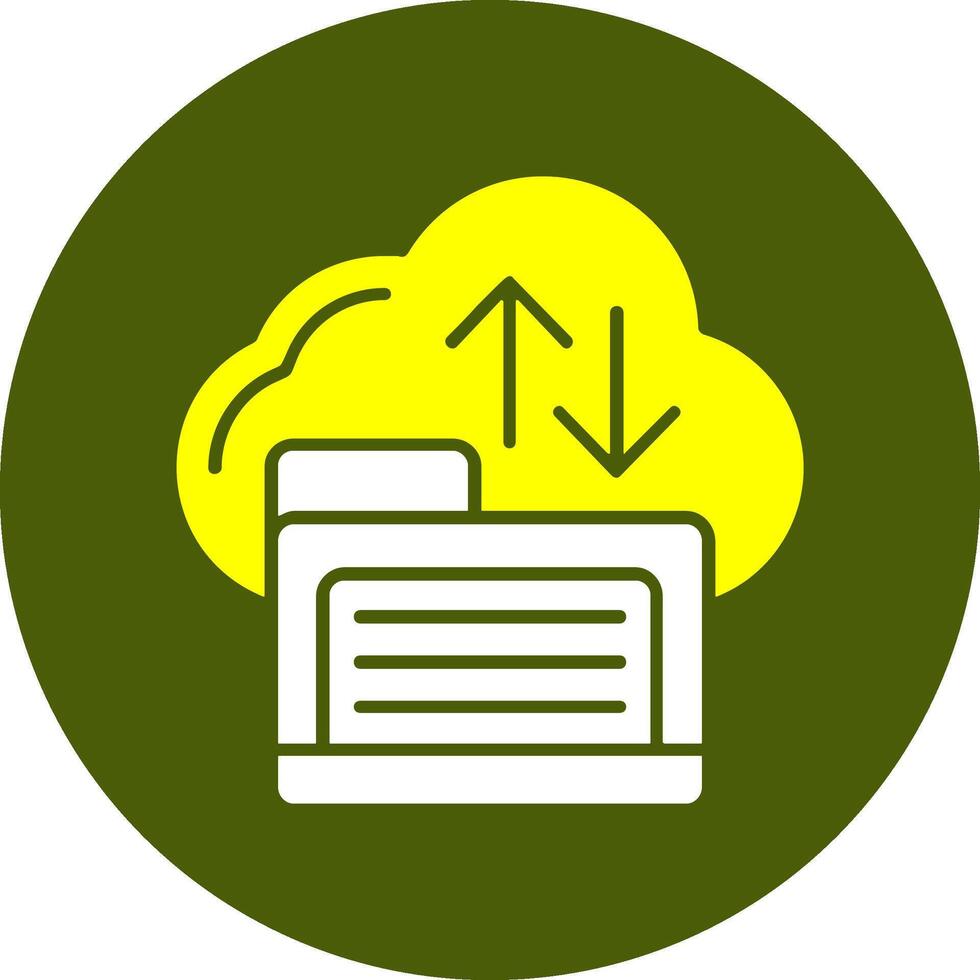 Cloud storage Solid Style Colorful Icon vector