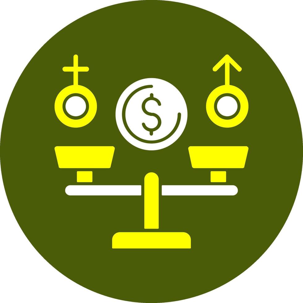 Equal Pay Solid Style Colorful Icon vector
