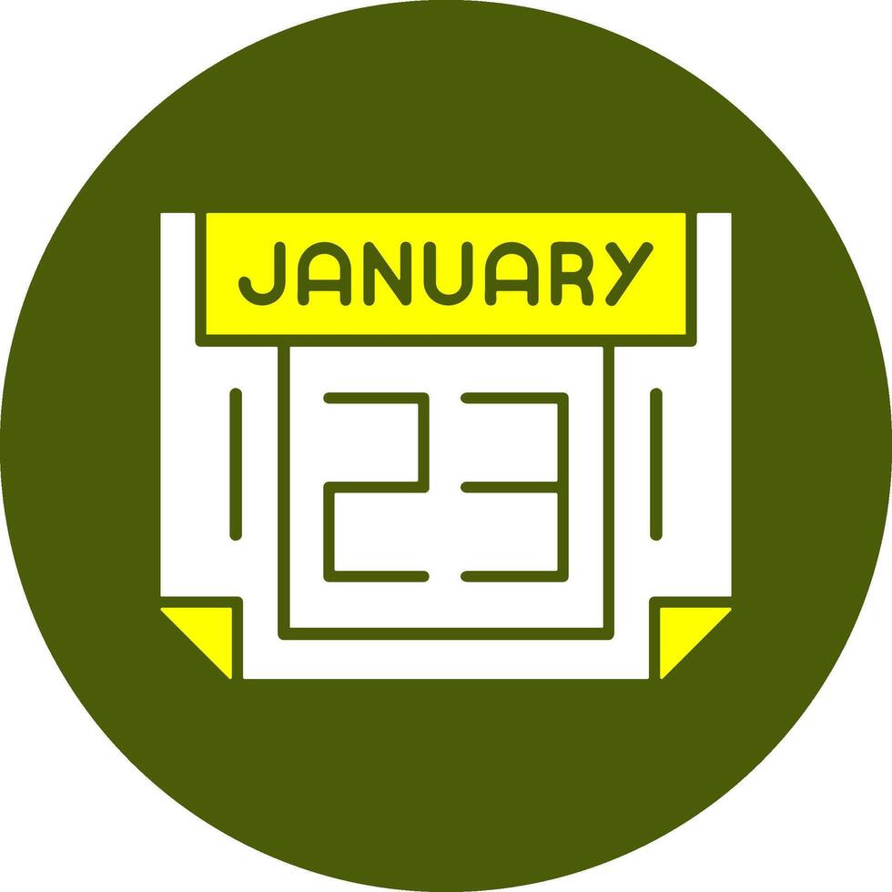 23 January Solid Style Colorful Icon vector