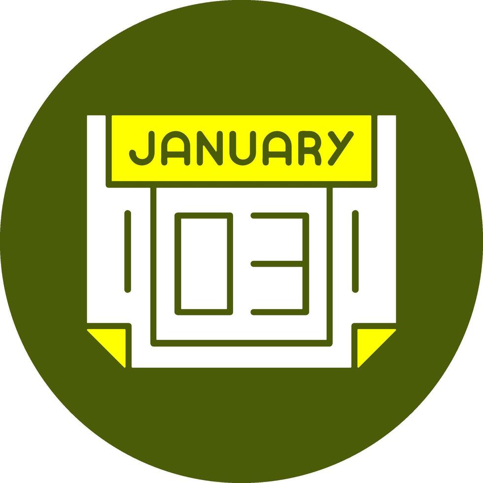 3 January Solid Style Colorful Icon vector