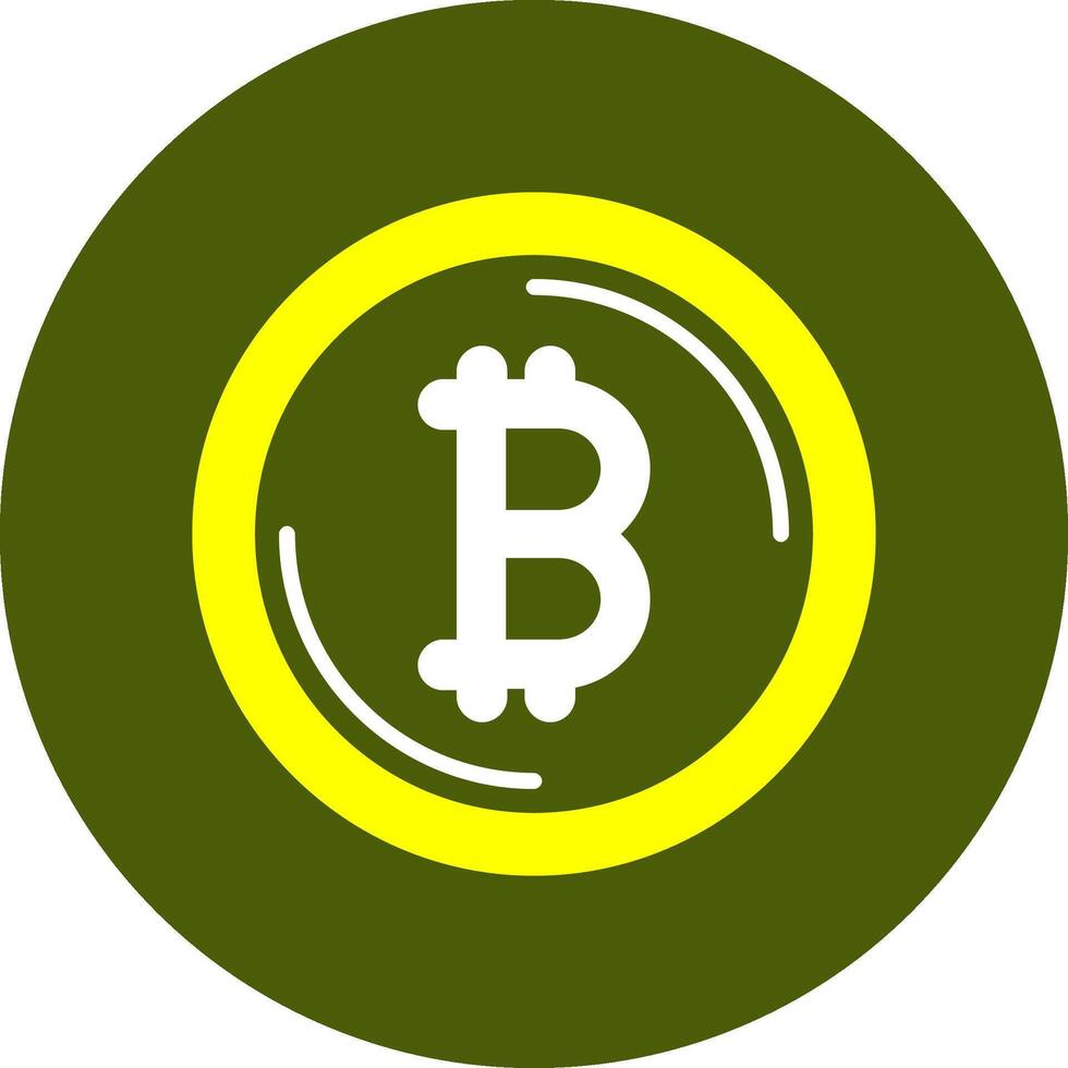 Bitcoin Solid Style Colorul Icon vector