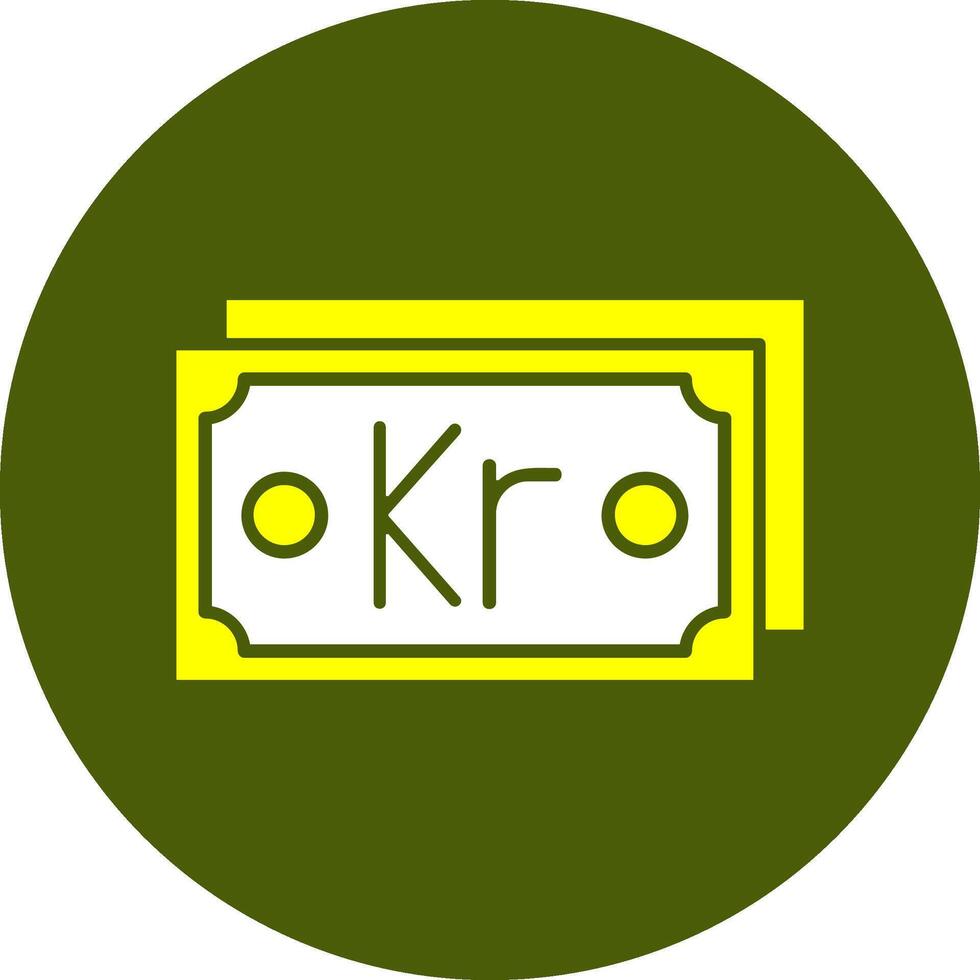 Swedish Krona Note Solid Style Colorful Icon vector