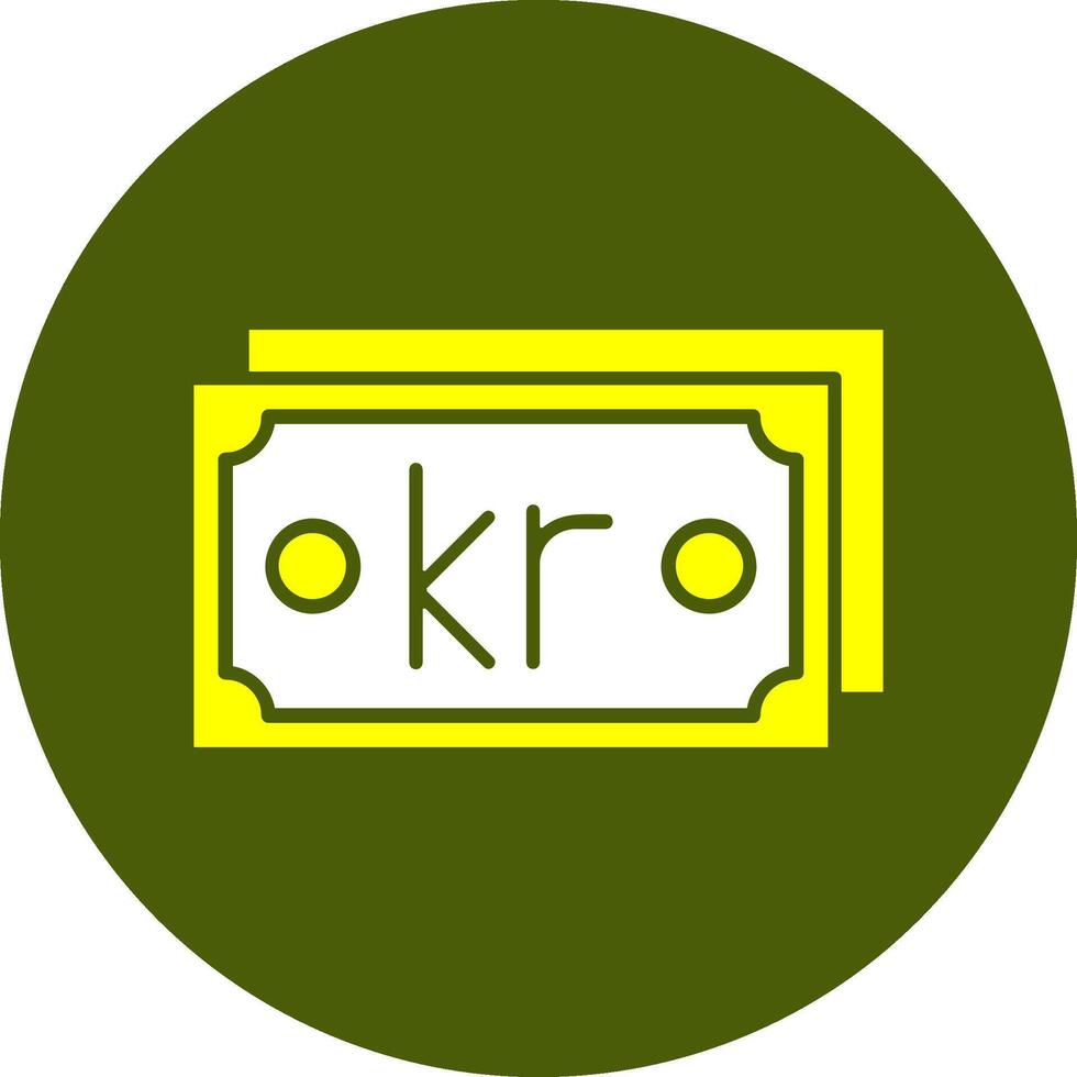 Norwegian Krone Note Solid Style Colorful Icon vector