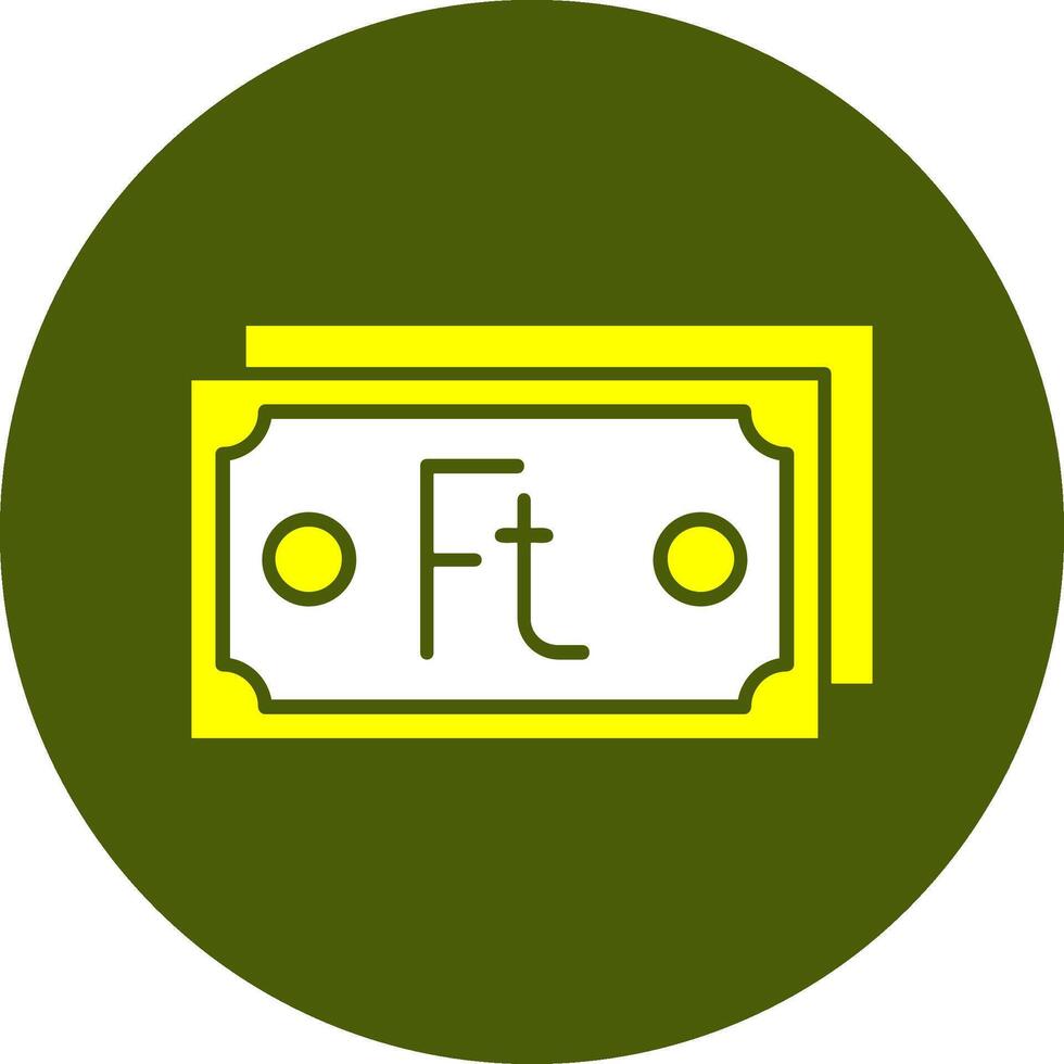Hungarian Forint Note Solid Style Colorful Icon vector