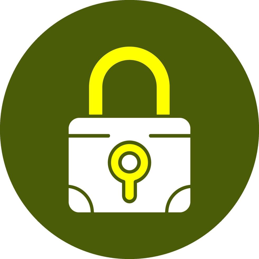 Lock Solid Style Colorful Icon vector