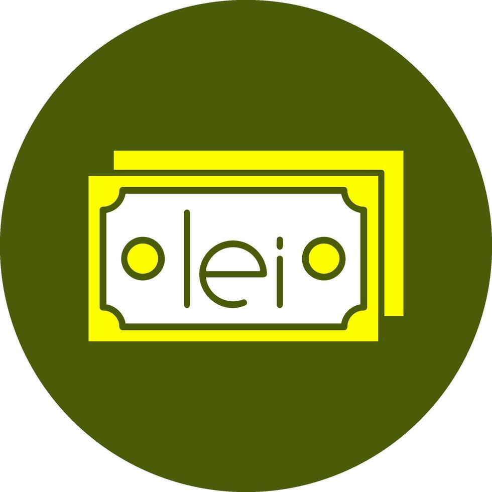 Romanian Leu Note Solid Style Colorful Icon vector