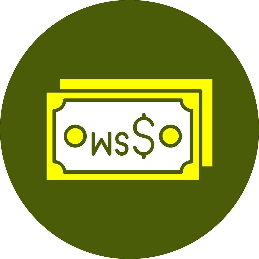 Samoan Tala Note Solid Style Colorful Icon vector