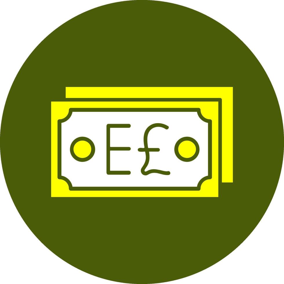 Egypt Currency Note Solid Style Colorful Icon vector