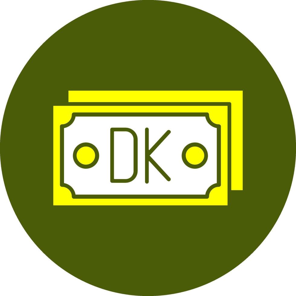 Danish Krone Note Solid Style Colorful Icon vector