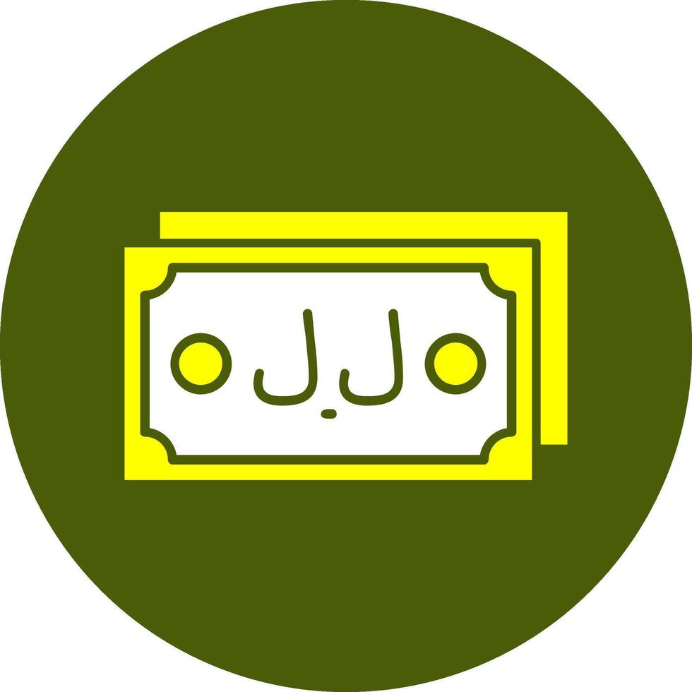 Lebanese Pound Note Solid Style Colorful Icon vector