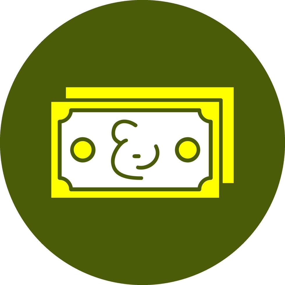 Omani Rial Note Solid Style Colorful Icon vector