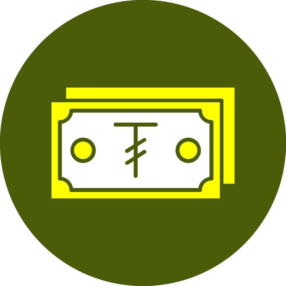 Mongolian Tugrik Note Solid Style Colorful Icon vector
