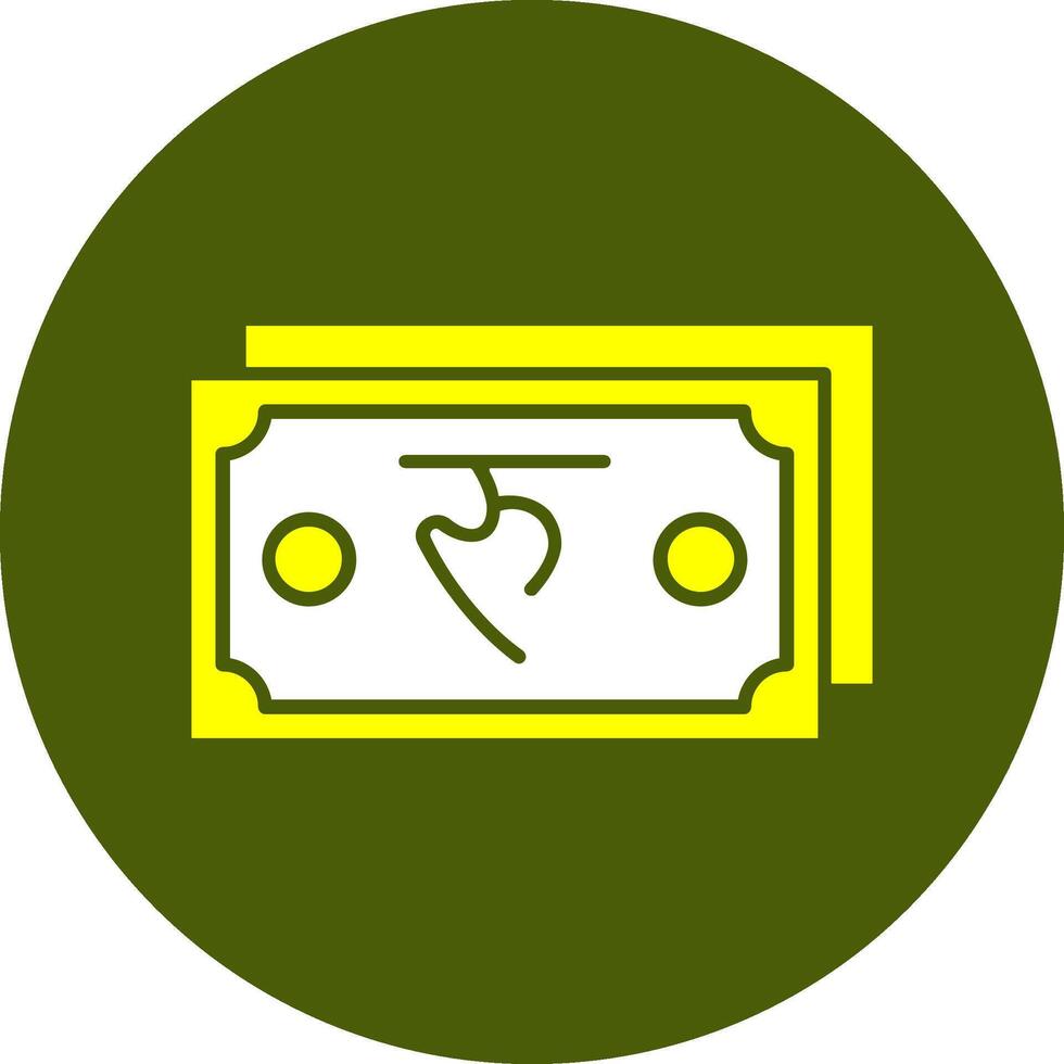 Nepalese Rupee Note Solid Style Colorful Icon vector