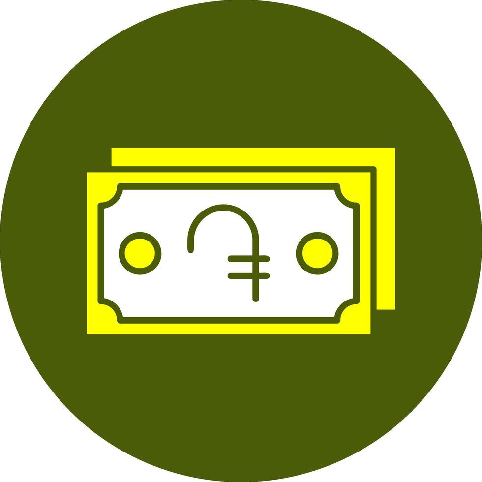 Armenian Dram Note Solid Style Colorful Icon vector