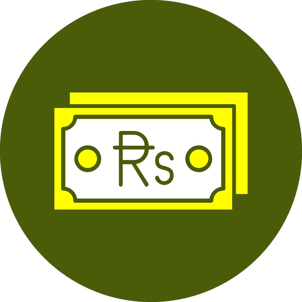 Mauritian Rupee Note Solid Style Colorful Icon vector