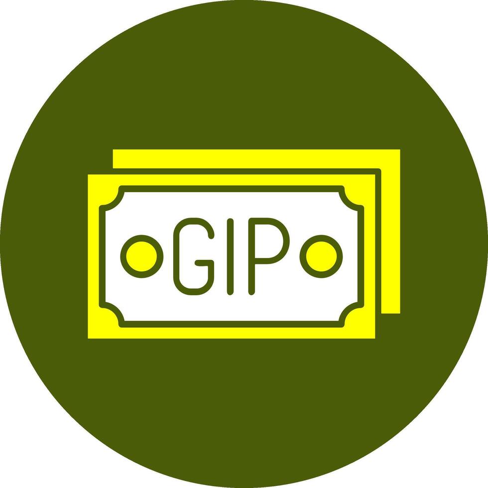 Gibraltar Pound Note Solid Style Colorful Icon vector