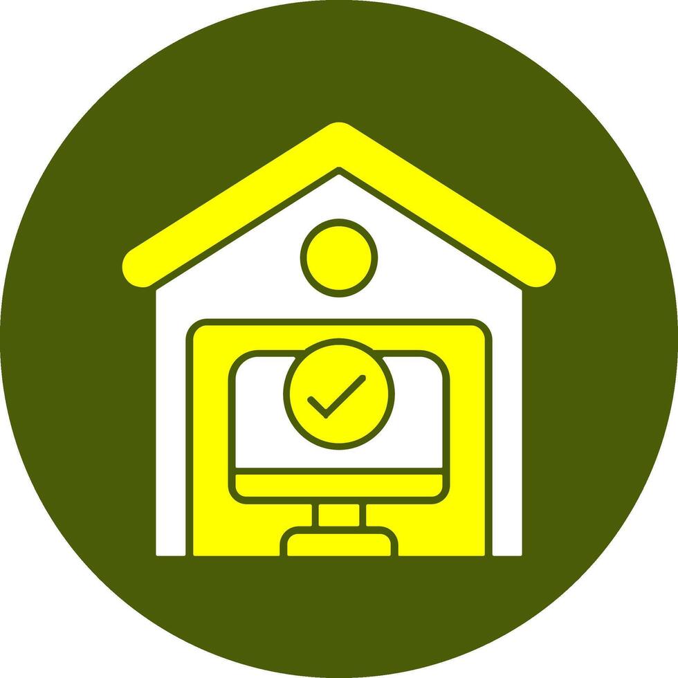 Work from Home Solid Style Colorful Icon vector