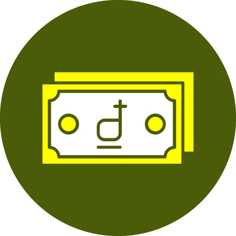 Vietnamese Dong Note Solid Style Colorful Icon vector