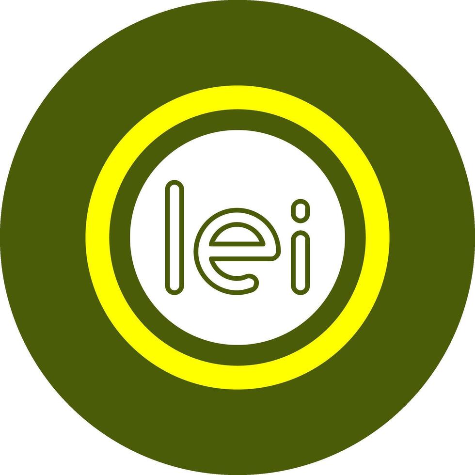 Romanian Leu Sign Solid Style Corlorful Icon vector