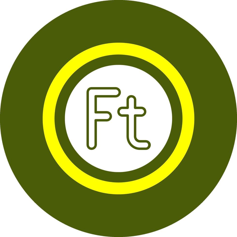 Hungarian Forint Sign Solid Style Corlorful Icon vector