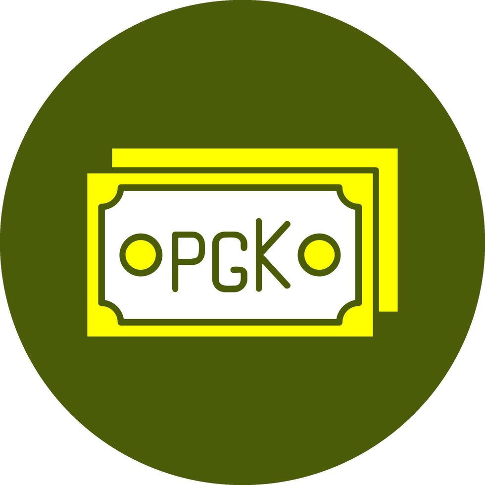 Papua New Guinean Kina Note Solid Style Colorful Icon vector