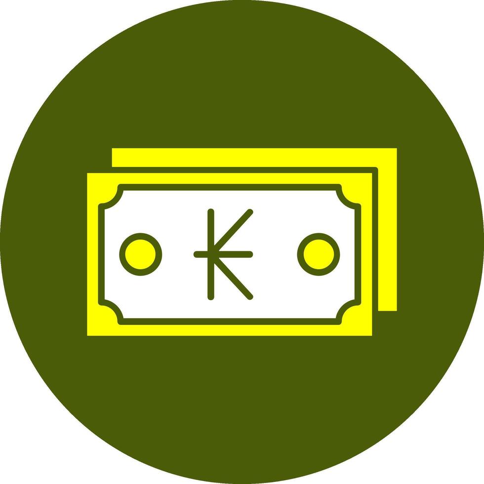 Lao Kip Note Solid Style Colorful Icon vector