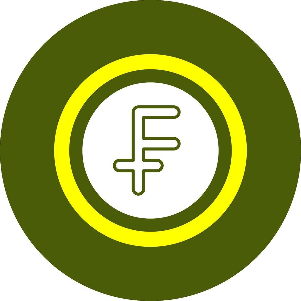 Swiss Franc Sign Solid Style Corlorful Icon vector