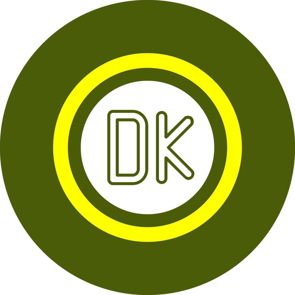 Danish Krone Sign Solid Style Corlorful Icon vector