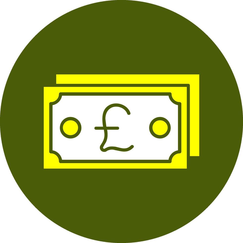 British Pound Sterling Note Solid Style Colorful Icon vector
