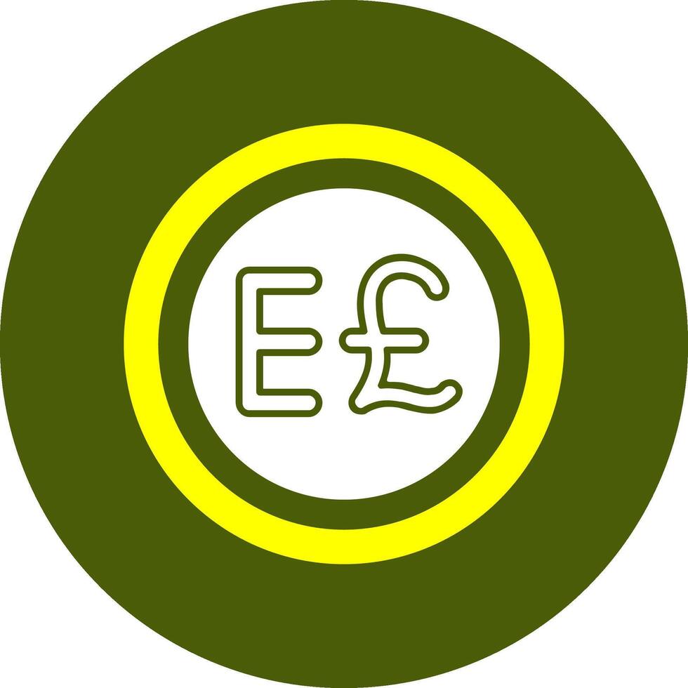 Egypt Currency Sign Solid Style Corlorful Icon vector