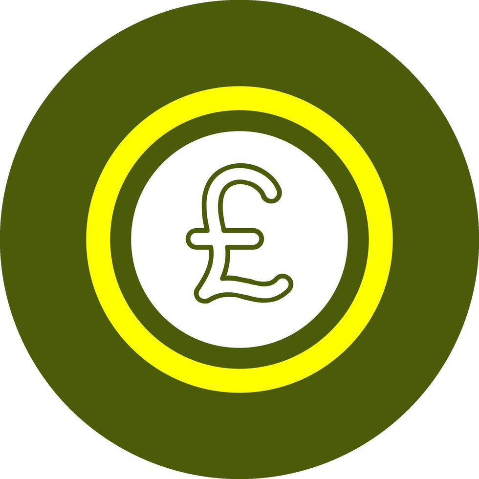 British Pound Sterling Sign Solid Style Corlorful Icon vector