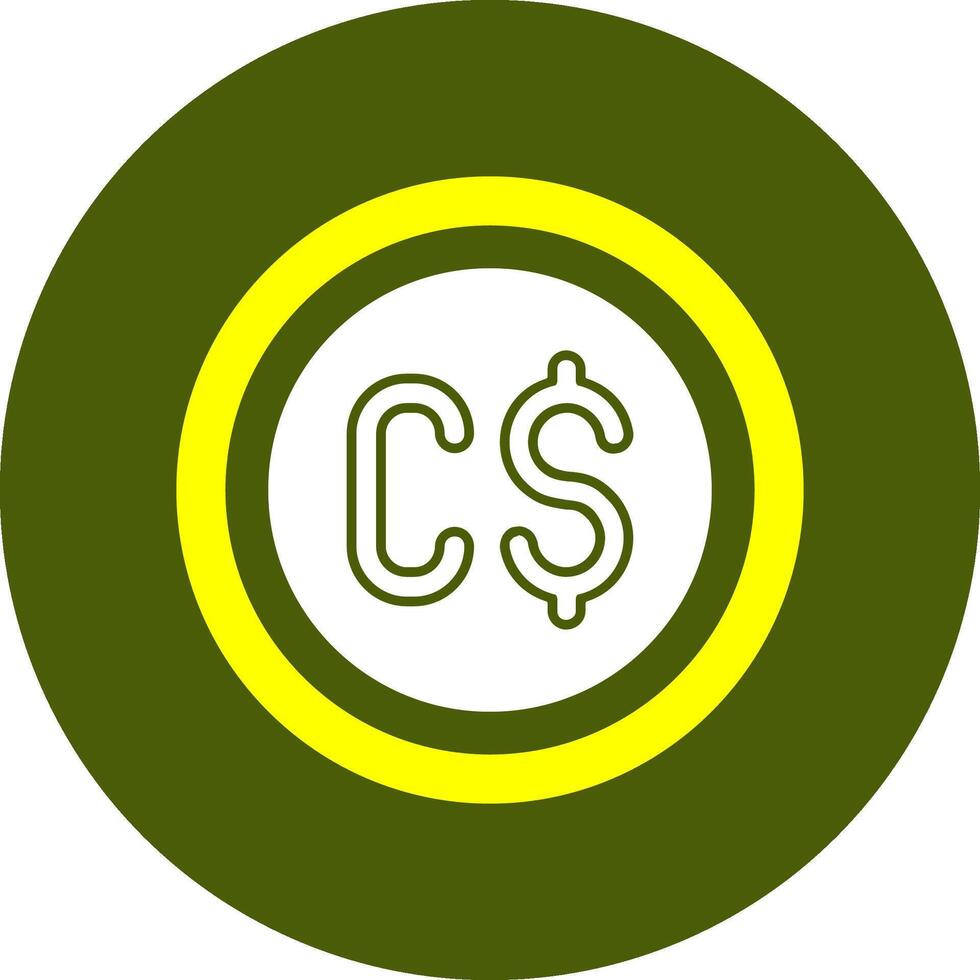 Canadian Dollar Sign Solid Style Corlorful Icon vector