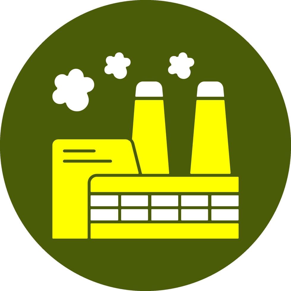 Factory Chimney Solid Style Colorful Icon vector
