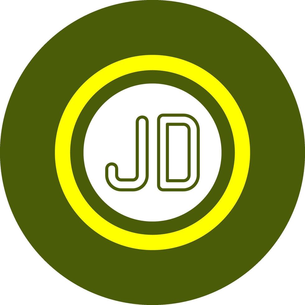 Jordanian Dinar Sign Solid Style Corlorful Icon vector