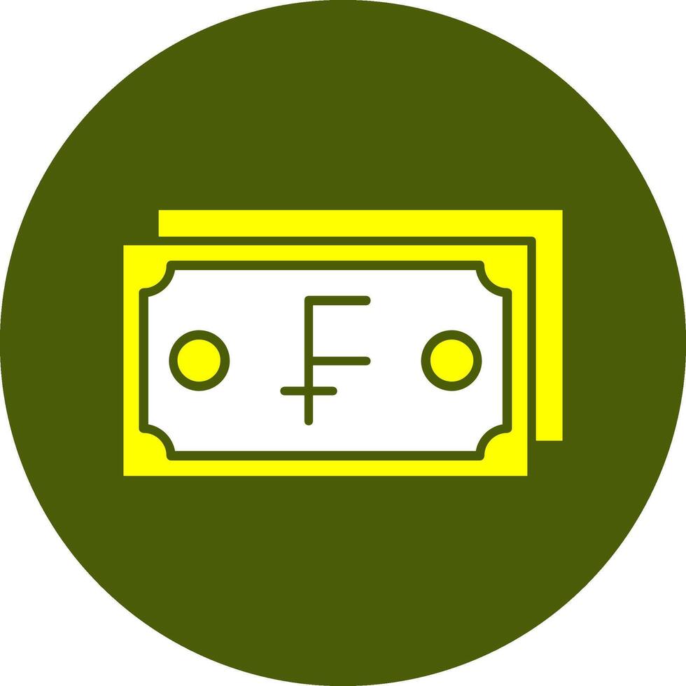 Swiss Franc Note Solid Style Colorful Icon vector