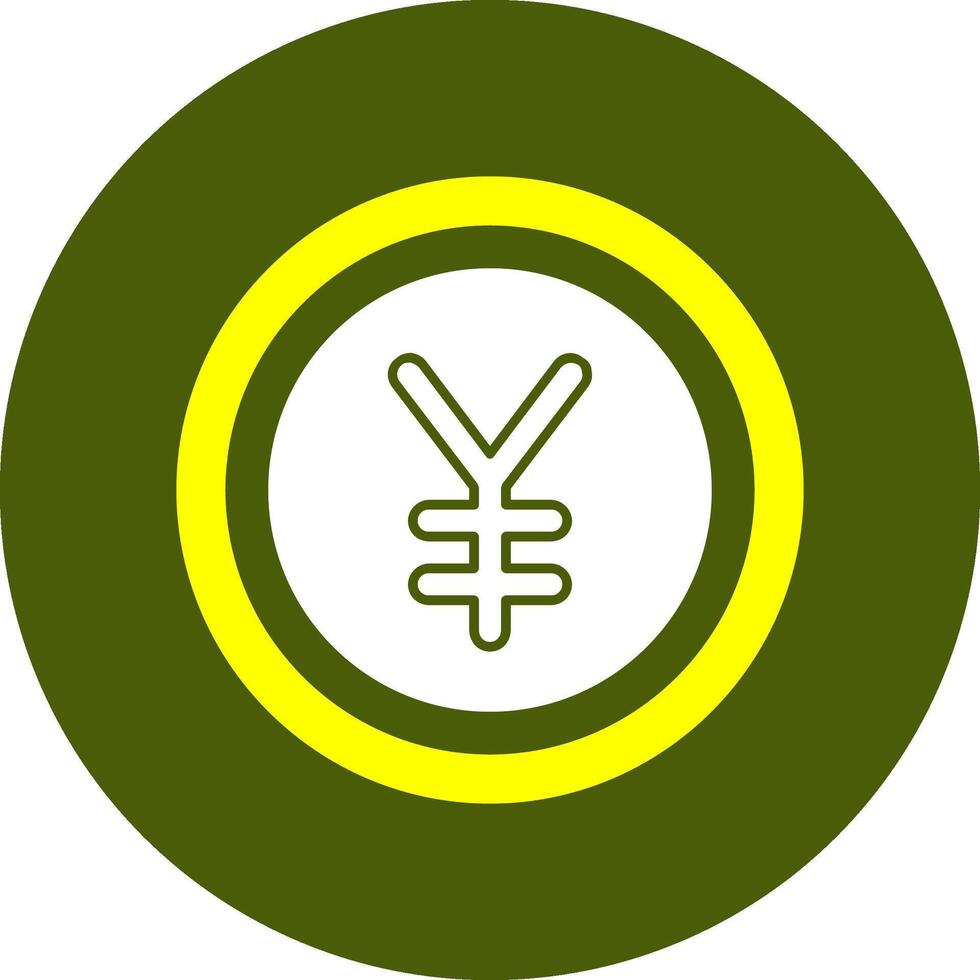 Japanese Yen Sign Solid Style Corlorful Icon vector