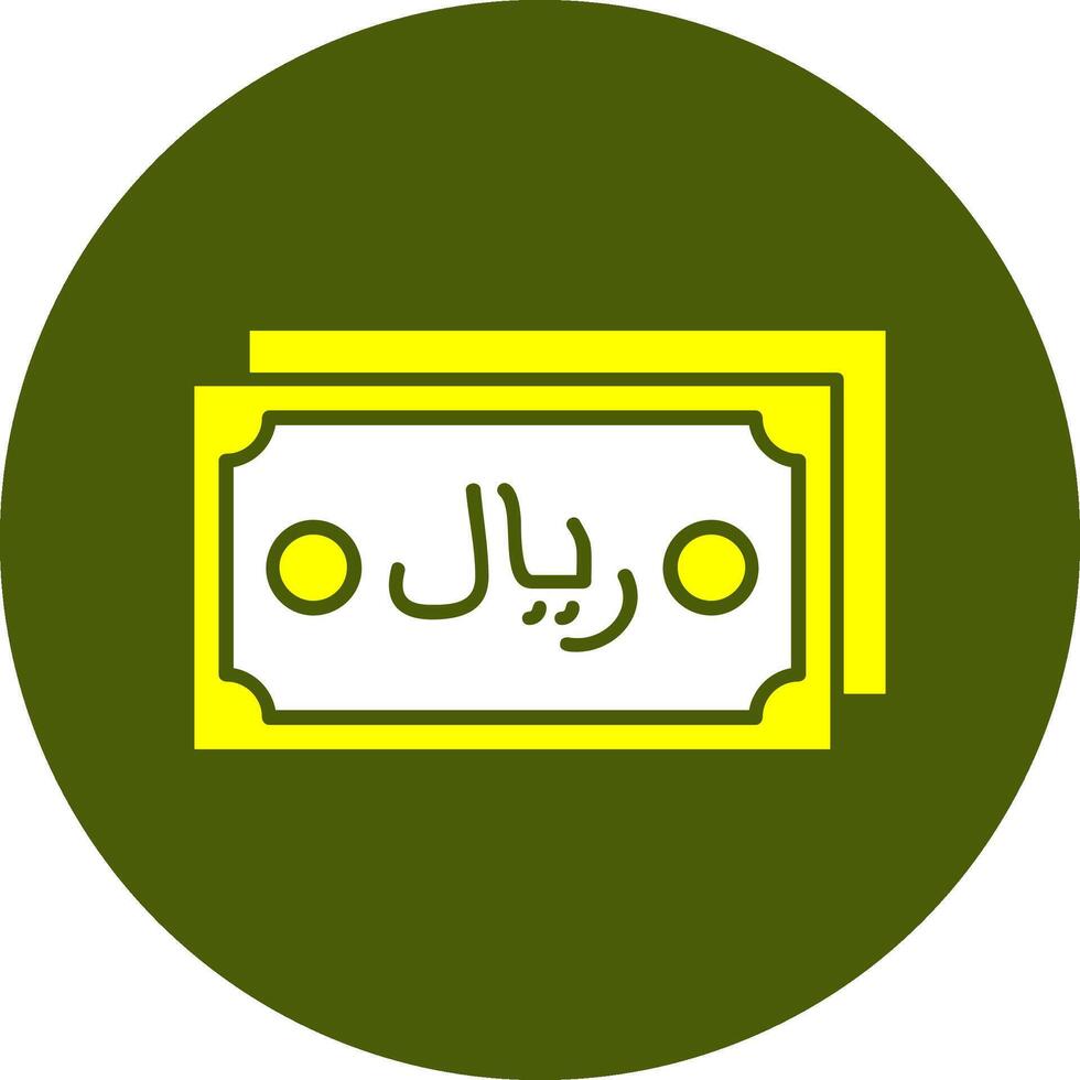 Saudi Riyal Note Solid Style Colorful Icon vector