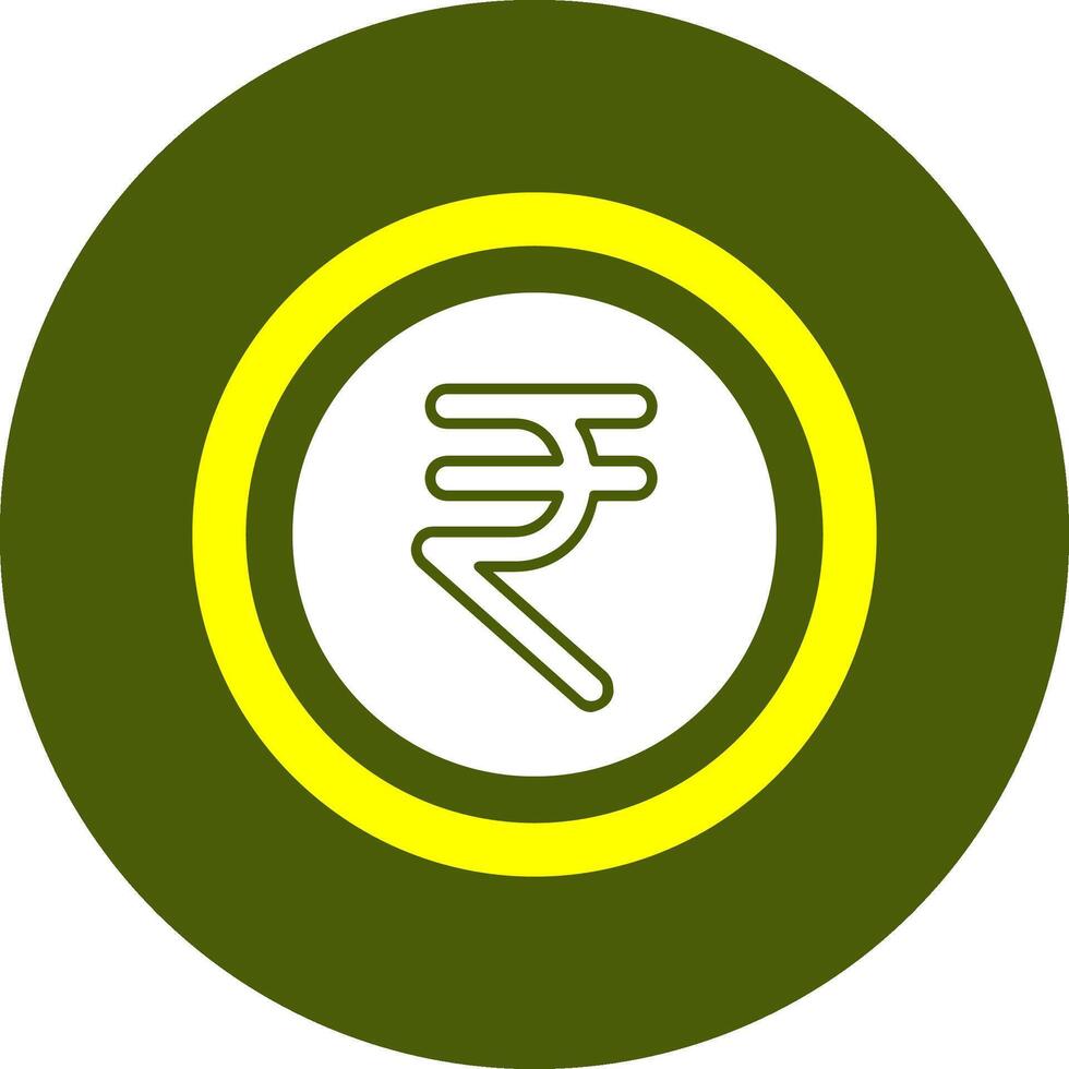 Indian Rupee Sign Solid Style Corlorful Icon vector